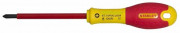 Отвертка диэлектрическая, двухкомпонентная рукоятка, PZ1x100 мм, STANLEY, ( 0-65-418 )