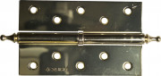 Петля дверная разъемная ЗУБР "ЭКСПЕРТ", 1 подшипник, цвет латунь (PB), левая, с крепежом, 125х75х2,5мм, 2 шт  ,  ( 37605-125-1L )
